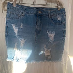 Cutoff Jean skirt